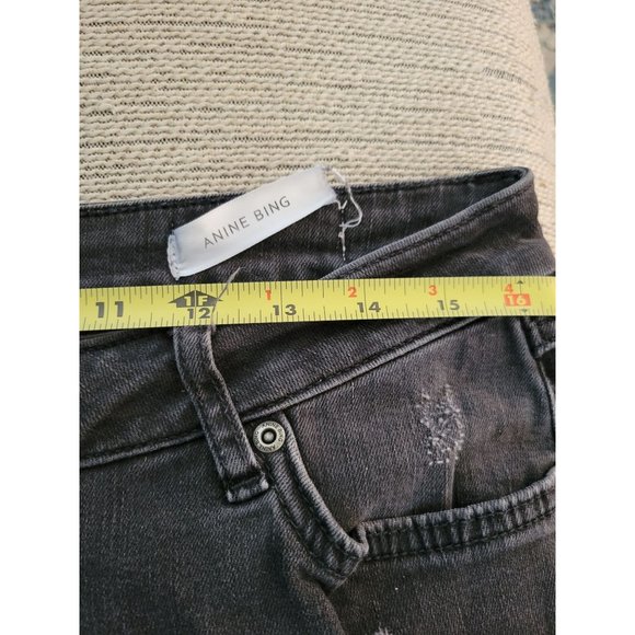 Anine Bing Brodie Black Distressed Skinny leg jeans size 29 - Picture 5 of 10